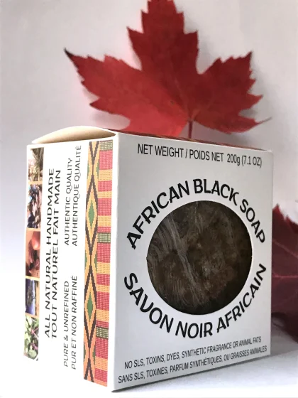 BLACK SOAP Authentic Imported from Ghana 200 g round bar