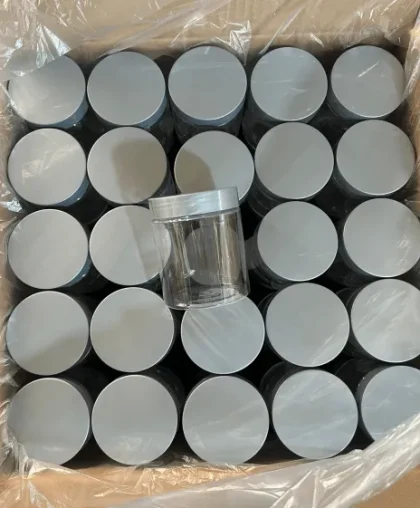 Plastic Jar 250 ml (8 oz) with SILVER Cap and Liners 100-pack