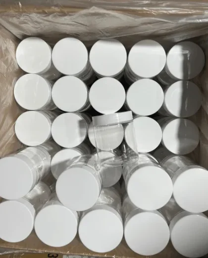Plastic Jar 250 ml (8 oz) with WHITE Cap and Liners 100-pack